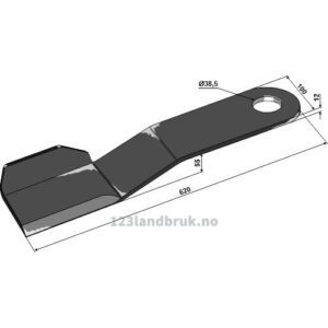 Slåmaskinkniv - 620x100x12mm - Venstre - Bednar, Strom