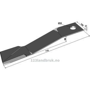 Senterkniv - 710x100x13mm - Bomford, Mc Connel