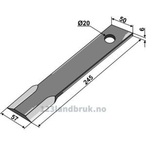 Kniv / Slagstål - Rett - 245x50x6mm - Humus