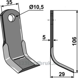 Y-Kniv  - 106x35x5mm - AS
