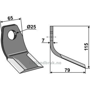 Y-Kniv  - 115x65x7mm - Röll