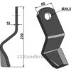 Slåmaskinkniv - 230x80x10mm - Venstre - Sauerburger