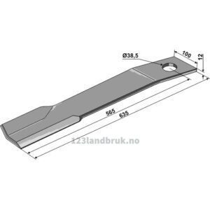 Slåmaskinkniv - 635x100x12mm - Venstre - Schulte