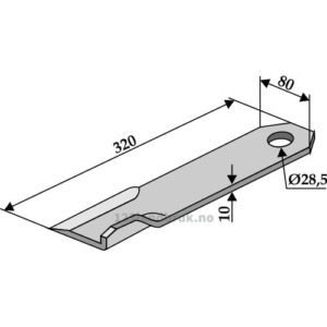 Slagstål  - 320x80x10mm - Schmidt