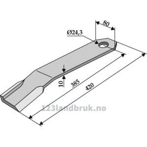 Slagstål  - 420x80x10mm - Venstre - Humus
