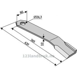 Slagstål  - 420x80x10mm - Høyre - Humus