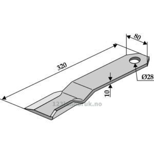 Biokniv - 320x80mm - Leckron