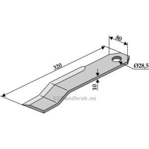 Biokniv  Høyre - 320x80mm - Høyre - Schmidt