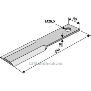 Slagstål - 450x80x10mm - Schmidt