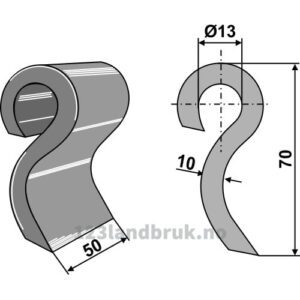 Slagstål - 70x50x10mm - Dücker