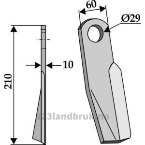 Slagstål  - 210x60x10mm - Venstre - Fischer