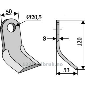 Y-Kniv  - 120x50x8mm - Willibald