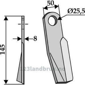 Slagstål - 145x50x8mm - Venstre - Fischer