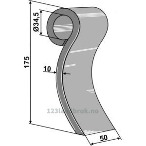 Slagstål  - 175x50x10mm - Agromec