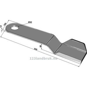 Slåmaskinkniv - 650x100x12mm - Venstre - Sauerburger