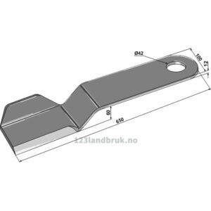 Slåmaskinkniv - 350x100x12mm - Høyre - Sauerburger