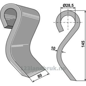 Slagstål  - 145x80x10mm - Dücker