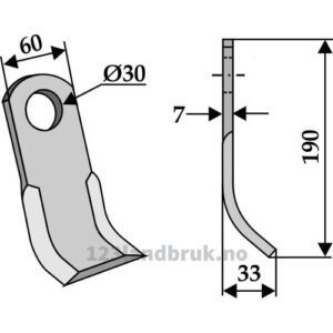 Y-Kniv  - 190x60x7mm - Agromet, Saxonia
