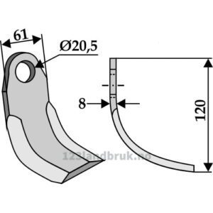 L-kniv / Slagstål - 120x61x8mm - Perfect, Tünnißen & Stocks