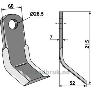 Y-Kniv  - 215x60x7mm - Sauerburger
