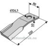 Slagstål - 220x80x10mm - Venstre - Humus