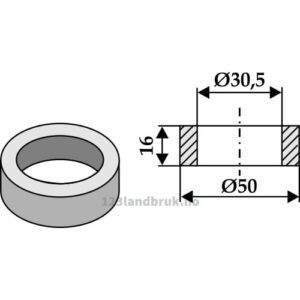 Foring senter - Ø30,5xØ50x16mm - Agromet
