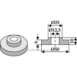 Utvendig foring - Ø12,5x10mm - Agromet