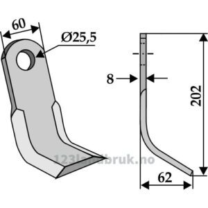 Y-Kniv - 202x60x8mm - Agrimaster