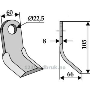 Y-Kniv  - 105x60x8mm - Sicma