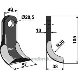 Y-Kniv  - 105x40x10mm - Irus