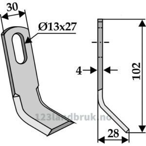 Y-Kniv - 102x30x4mm - Peruzzo