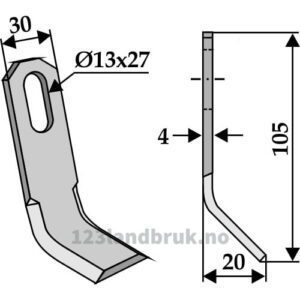 Y-Kniv  - 105x30x4mm - Iseki