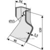 Kniv - 120x90x5,5mm - JF