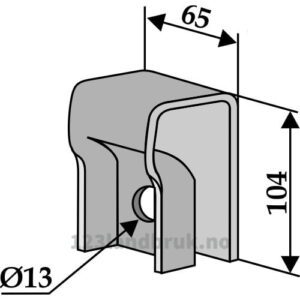 Holder til slagstål - 104x65mm - JF