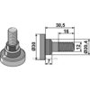 Knivbolt - 10.9 - M12x1,75x30,5mm - Joskin