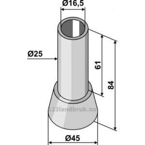 Foring - Ø16,5xØ45x84mm - Kuhn