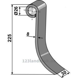 Slagstål  - 225x30x8mm - Lagarde