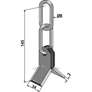 Y-Slagstål - 145x34x3mm - Lipco