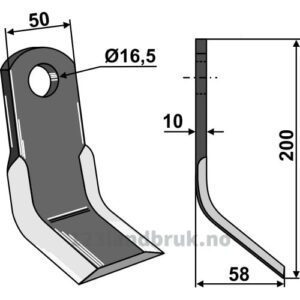 Y-Kniv  - 200x50x10mm - Kverneland, Maletti
