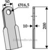 Kniv / Slagstål - Rett - 200x50x10mm - Kverneland, Maletti
