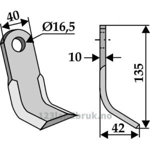 Y-Kniv  - 135x40x10mm - Kverneland, Maletti