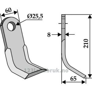 Y-Kniv  - 210x60x8mm - Gaspardo, Maschio, Terranova, Vogel u. Noot
