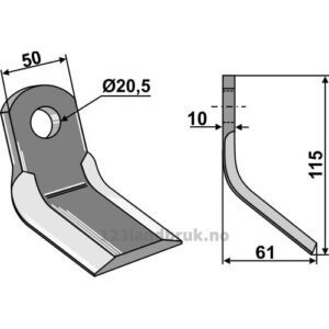 Y-Kniv - 115x50x10mm - Gaspardo, Maschio