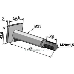 Bolt - M20x1,5x96mm - Gaspardo, Maschio