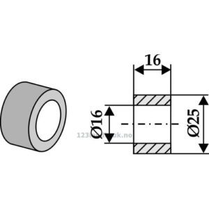Foring - Ø16xØ25x16mm - M.E.A.A.T.
