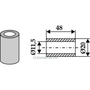 Foring - Ø11,5xØ20x48mm - M.E.A.A.T.
