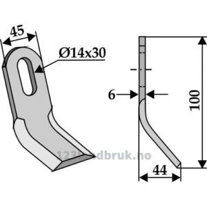 Y-Kniv - 100x45x6mm - Mott