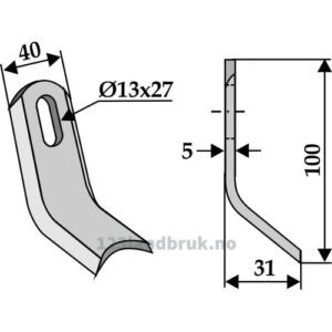 Y-Kniv  - 100x40x5mm - Mulag, Rasant, Votex