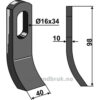 Slagstål - 98x40x10mm - Gilbers, Mulag, Noremat