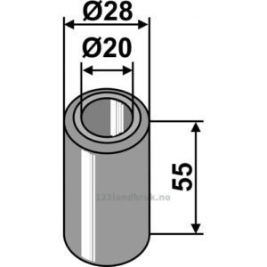 Foring - Ø20xØ28x55mm - Mulag